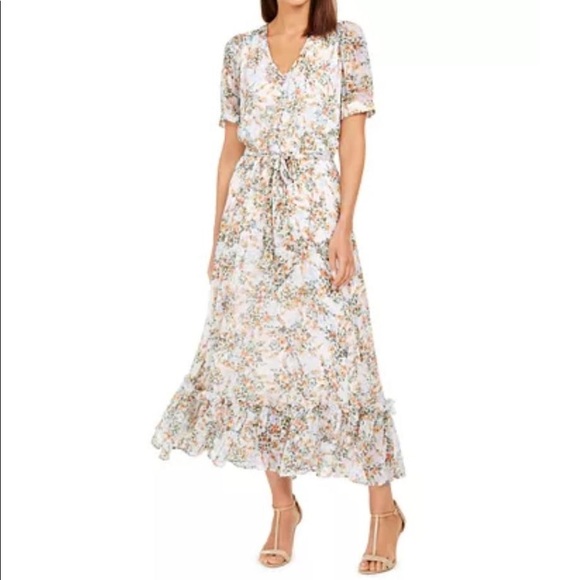 CALVIN KLEIN Printed Maroon Maxi Dress - Picture 8 of 8